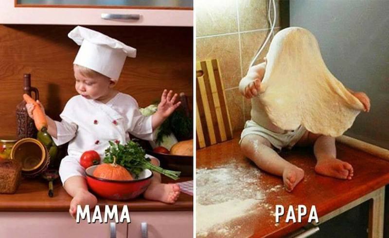 Urnebesne slike koje pokazuju razliku u roditeljstvu između mama i tata