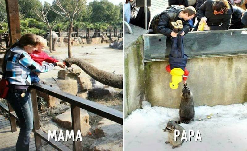 Urnebesne slike koje pokazuju razliku u roditeljstvu između mama i tata